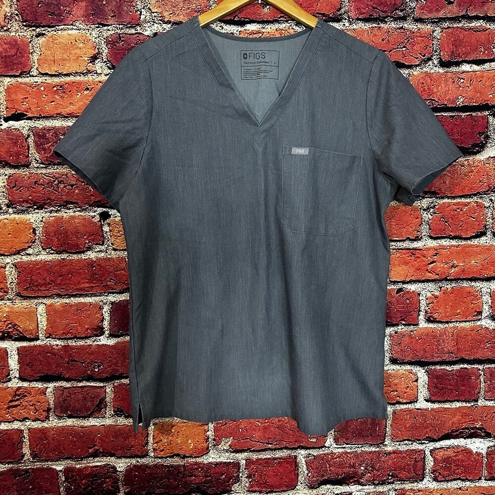 Gray figs scrub top